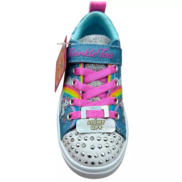 Skechers Little Girls Twinkle Toes Slip-on Sneaker Size 11.5 Unicorn-Cloud Print - Picture 5 of 13